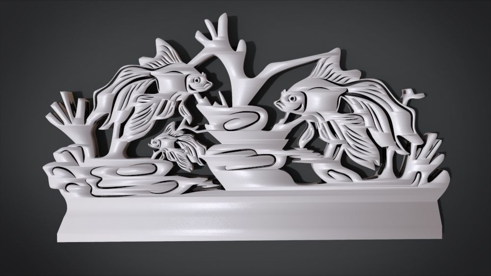 única parede, enfeite de peixe ornamento motivo a casa cadeira office vivendo tabela mesa refeições móveis interior peças arte ferramenta moderno woog madeira poltrona cozinha definir estar sala jantar clássico 3D print model - Mito3D