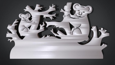 einzigartige Wand-ornament-koala-ornament-Motiv Haus Stuhl office Leben Tabelle Ess-Tisch Möbel - Innenraum Stücke Kunst tool modern woog Holz Sessel Küche set Sitzgelegenheiten Esszimmer classic 3d print model - Mito3D