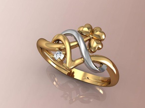 única de las mujeres anillo la joyería el diamante oro plata gem los anillos 3d print model - Mito3D