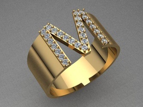 unisexo dorado diamante anillo joyería joya oro lujo imprimible diamantes manring mujer 3dring 3ddesign diseño 3dprint 3dmodel rolex tiffany hombre brillante anillos 3d print model - Mito3D