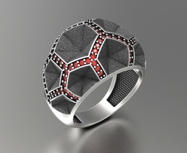 unisexe hexagonal bague or bijoux argent imprimable diamant bijou anneaux 3d print model - Mito3D