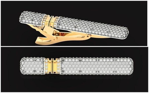 unisex tie clip diamonds 691 jewelry gold silver fashion business accessories jewel man mens woman women original stylish trendy elegant diamond 3d print model - Mito3D