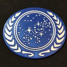 united federation planets emblem coaster startrek star trek logo drinkware barware homeware bar drink house accessories 3d print model - Mito3D