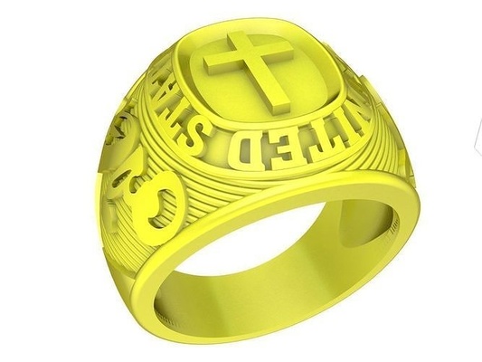 unido ejército cruzar hombres anillo 4318 joyería joya moda accesorios oro diamante hombre diseño anillos 3d print model - Mito3D