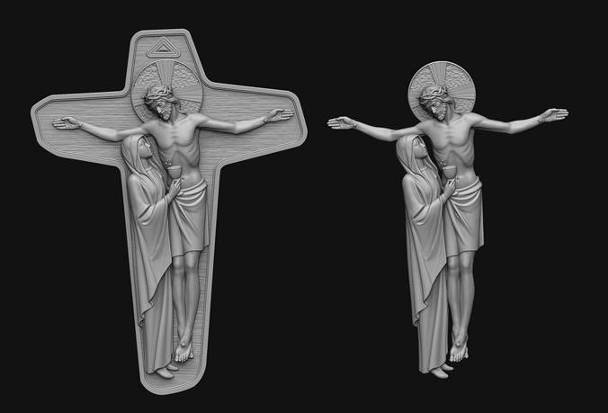 unidade cruz of schoenstatt movimento jesus deus crucifixo mãe maria cristão religioso joalheria jóias cnc cristo religião católico santo piedosos arte esculturas 3D print model - Mito3D