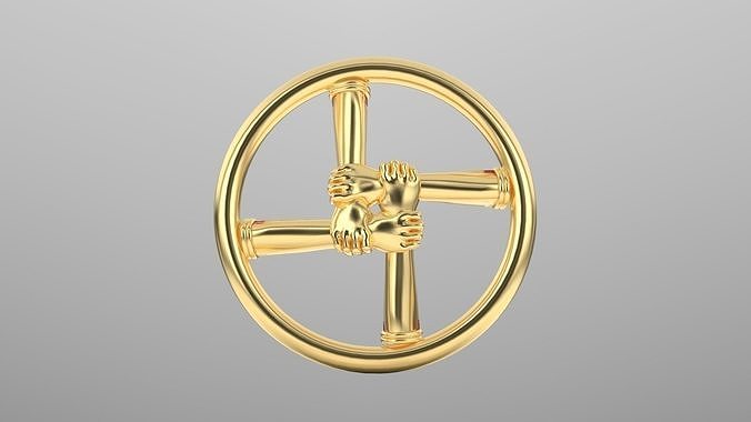 unity hand pendant wheel round brass symbol jewell jewelry shape glazed hold hope gold printable diamond fashion 3dprintable roundpendant pendants 3D print model - Mito3D