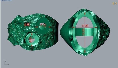 inhabituel unisexe bague bijoux illustration mode argent imprimable castable anneaux 3d print model - Mito3D