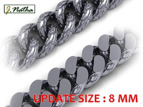 update size 8mm - chain bracelets 19 jewelry link updatesize jewel biker 3dprint gold silver style man women 3design 3d print model - Mito3D