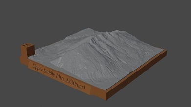 Superior sillín mtn montaña paisaje volcán terreno ambiente naturaleza fotogrametría elevación dem Ciencias 3d print model - Mito3D