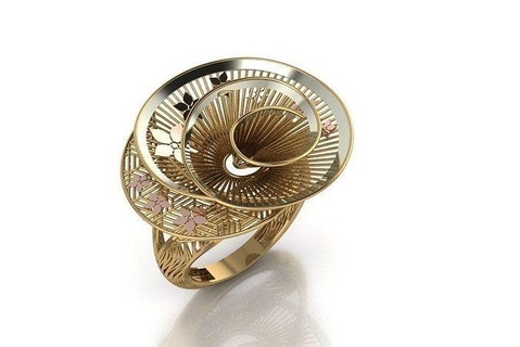 upper star filigree printable design jewelry gold ring jewel jewellery wedding engagement diamond jewellry turkish woman 18k rings filigre kuwait arab 22k 3d print model - Mito3D