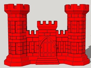 us army corps engineers business card holder art engineer castle statue desktop sculptures 3d print model - Mito3D