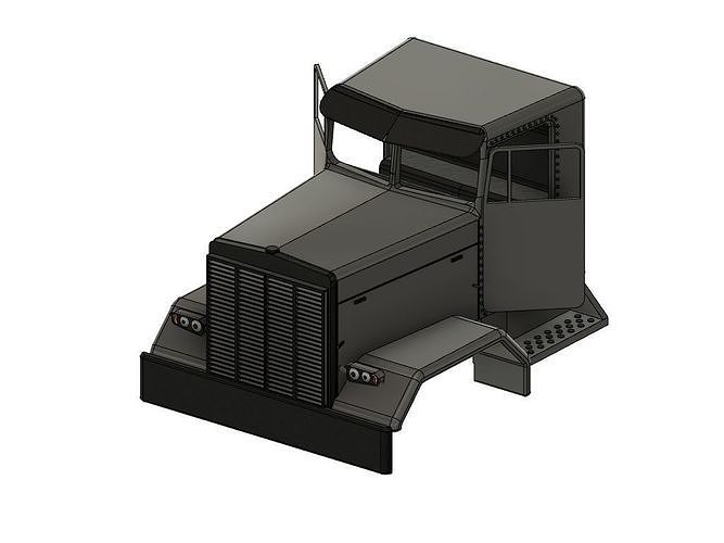 us truck tamiya modell rc lkw tuning flaches dach lastwagen body ferngesteuert haube karosse karosserie modellbau hobby diy mechanical parts automotive 3D print model - Mito3D