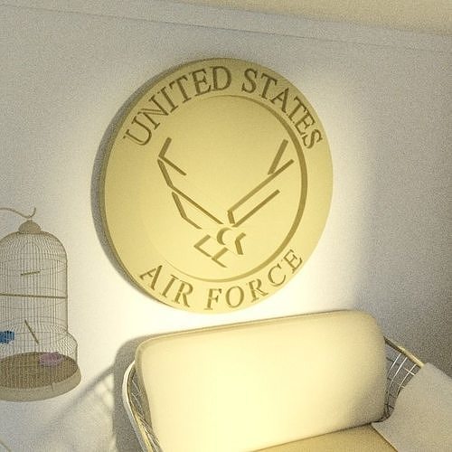 usa american air force stl 3d model cnc router engraver carving cncfiles military army soldier veteran artcam shapeoko carve house decor 3D print model - Mito3D