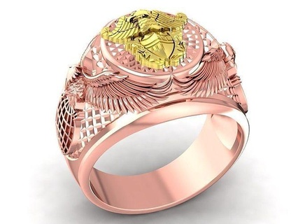 usa eagle army ring 3703 jewelry fashion accessories gold diamond man men new design rings 3d print model - Mito3D