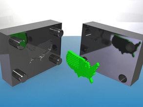 ABD doğru kalıp bayrağı hobi-diy cnc yazdırılabilir 3d göster çekirdek boşluğu aracı enjekte edin silikon hobi diy mekanik parçalar 3d print model - Mito3D