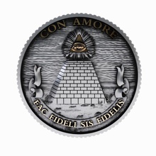 eua grande selo inverso a arte brasão o símbolo américa dinheiro dólar bill mason illuminati olho providência deus pirâmide faixa de opções ordem triângulo moeda fideli outros 3d print model - Mito3D