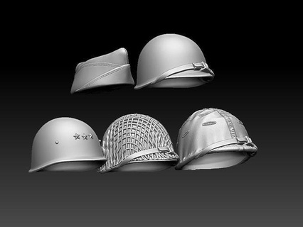 Etats Unis casque casquette us soldat ww2 2ww Seconde Guerre mondiale art sculptures 3d print model - Mito3D
