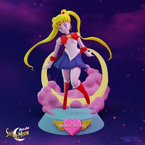 usagi marin lune fanart stl voilier sailormoonfanart fanartanime zbrush zbrushanime animerétro animevieille école digitalsculpt mélanges fille mignonne kawaii waifu amoureux mangas jeux jouets 3D print model - Mito3D