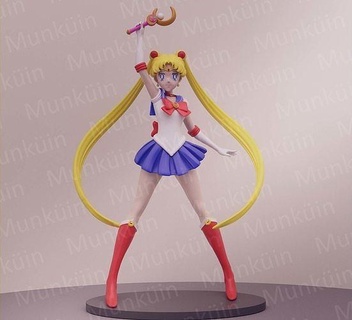 usagi Tsukino Matrose Mond Serena Sailor Moon Manga Anime Merkur Mars Venus Jupiter Mädchen Smoking rei ami Katze Statue Karikatur Skulpturen Kunst 3d print model - Mito3D