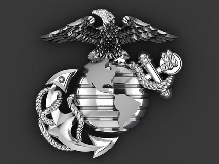 usmc emblem - us armed forces gold silver jewelry art 3d eeuu marine viral signs logos 3d print model - Mito3D