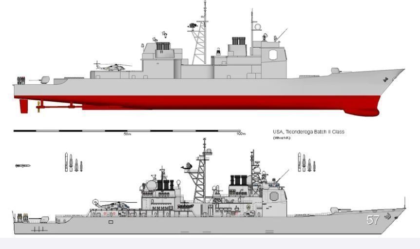 usn cg 47 ticonderoga class guidato missile incrociatore corazzata militare distruttore marina americana nave giochi giocattoli 3D print model - Mito3D