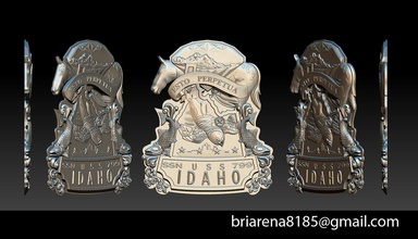 uss idaho sssn 799 shield ssn 3d printable officer weapons cop states america pendant meaning jewelry jewellery printing cnc model stl bracelets 3d print model - Mito3D