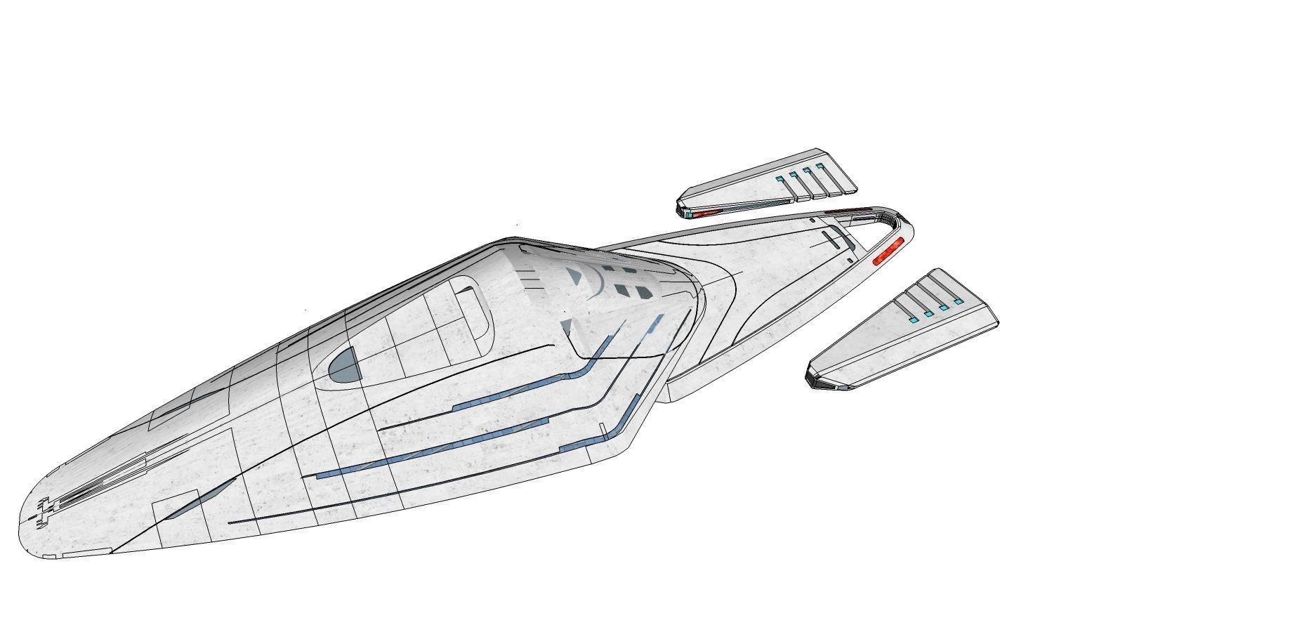 uss viajero j repararse modell imprimible viaje star trek ciencia ficción pasatiempo bricolaje diy 3D print model - Mito3D