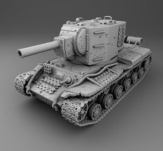 ussr tank kv-2 kv 2 war ww2 weapon germany 3dmodel 3dprinting games toys fight military 3d print model - Mito3D