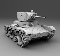 ussr tank t-26 26 war ww2 weapon germany 3dmodel 3dprinting games toys fight military 3d print model - Mito3D