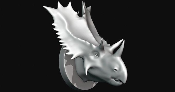 utahceratops baş 3d model yazdırılabilir Yazdır Dinozor Sanat heykeller 3d print model - Mito3D