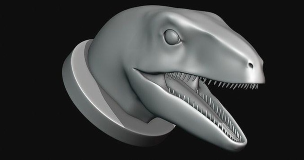 Utahraptor Kopf 3d Modell druckbar drucken Dinosaurier Kunst Skulpturen 3d print model - Mito3D