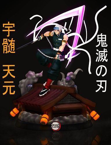 uzui tengen kimetsu yaiba demone assassino tanjiro zenitsu anime manga divertimento arte sculture 3D print model - Mito3D