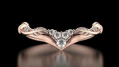 v diamantes anel argolas Casamento diamante branco imprimível moda engagem joalheria ouro jóias cafajeste stl 3dm rinoceronte matriz 3d venda 3d print model - Mito3D