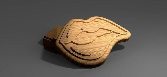 v carved labbra scatola eps svg cnc router contenitore Conservazione decorazione biscotto gioielleria legna vcarve lavorazione incisore Casa arredamento 3d print model - Mito3D