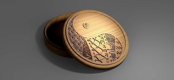 v carved ying yang scatola eps svg cnc router contenitore Conservazione decorazione biscotto gioielleria legna vcarve mandala lavorazione incisore Casa arredamento 3d print model - Mito3D