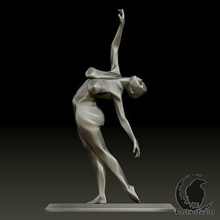 v2 clay dancer statue ornament home fantasy busts models characters miniatures art sculptures 3d print model - Mito3D