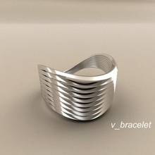 v braccialetto gioielli moda argento sfida bracciali 3d print model - Mito3D