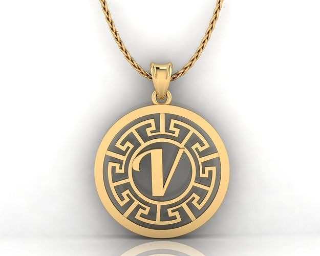 v letter pendant jewelry pendants gold alphabet font printable silver jewellery jewel rings necklace alphabets necklaces 3D print model - Mito3D