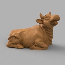 vaca sentado estatua Realista animal zoo prensa safari casa decoración 3d print model - Mito3D