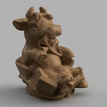 vaca dans tonel medieval estatua decoración pueblo casa 3d print model - Mito3D