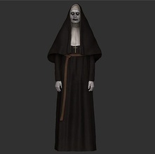 alguém estátua of freira vestindo capa mulher monstre demônio horror filme conjurar escultura estatueta arte esculturas 3d print model - Mito3D