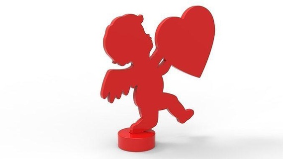 San Valentino Cupido cuore angelo amore statua scultura arte carattere cherubino Ali romanza fantasia ala divinità krishna vari sculture 3d print model - Mito3D