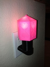 valentine night light house nightlight hexagon valentines day love lighting 3d print model - Mito3D