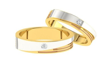 sevgili Solitaire çift grup yüzük 3dm stl vermek düğün nişan mücevher elmas altın takı yüzükler gelin damat platin bantlar kalp Aşk 3d print model - Mito3D