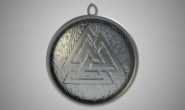 valknut necklace amulet ancient celt celtic element endless force fortune gothic knot magic nordic norse occult odin pagan protection spiritual viking wicca jewelry necklaces 3d print model - Mito3D