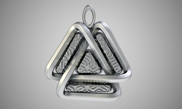 valknut triangle necklace amulet celtic fortune geometry magic norse mythology occult ornament pagan pattern protection religion symbol template thor trinity viking wicca jewelry necklaces 3d print model - Mito3D