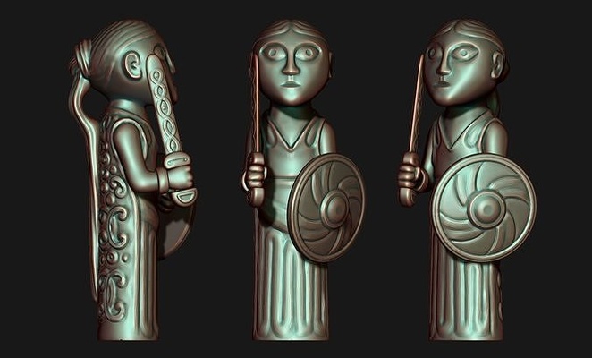 valkyrie heykel cnc yaş bronz odin norse viking metal karanlık yüzyıl vii arkeoloji sanat kopyalar heykeller minyatürler figürinler thor koleksiyon taramalar 3d print model - Mito3D
