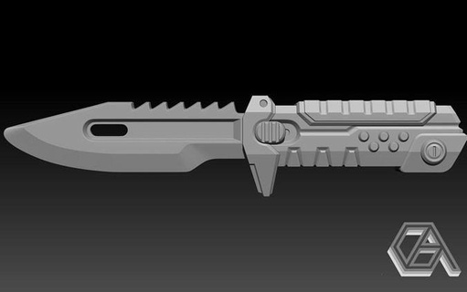 tapfer Blastx Messer randalieren Waffe druckbar 3d drucken Spiele Spielzeuge Spiel Zubehör 3d print model - Mito3D