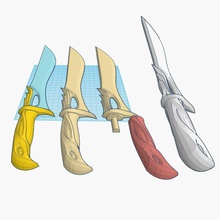 valoroso soberano faca cores impressão ativado corpo 2colors suporte arma espada punhal laminado jogos brinquedos 3d print model - Mito3D