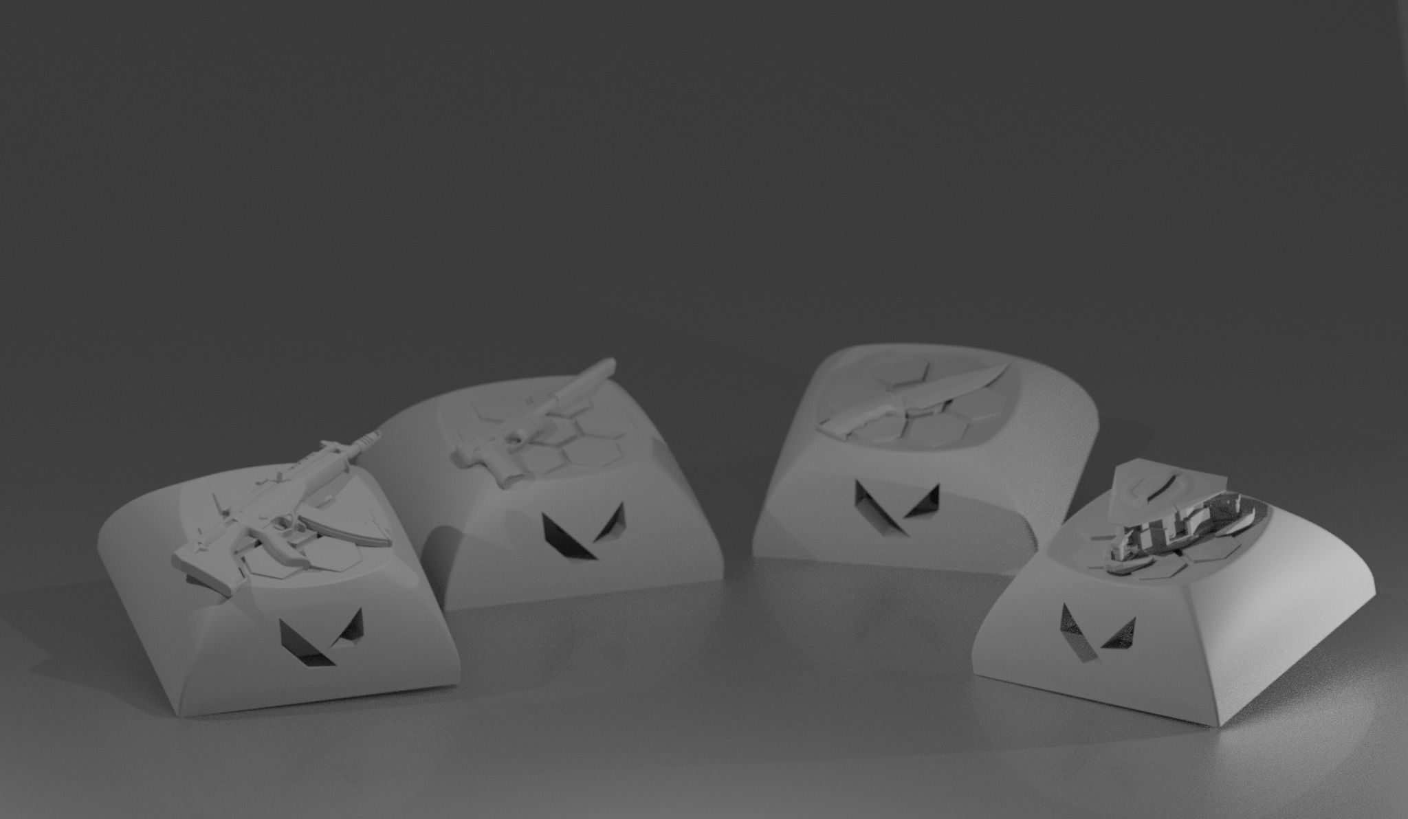 valorante armas conjunto teclas tecla vándalo fantasma espiga pasatiempo bricolaje diy electrónica 3D print model - Mito3D